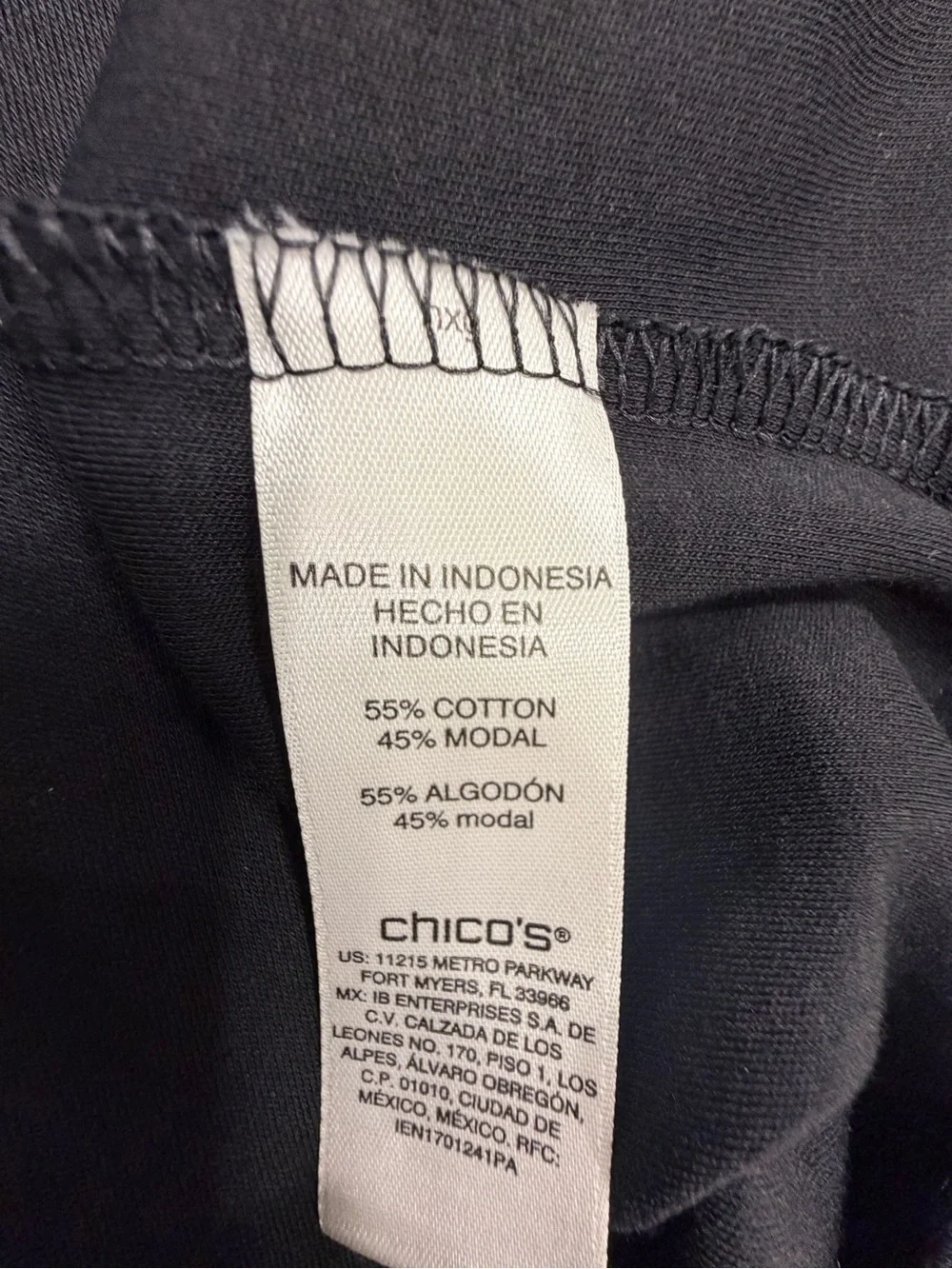 Chico’s Black Studded Split Neck Top Sz 2/L